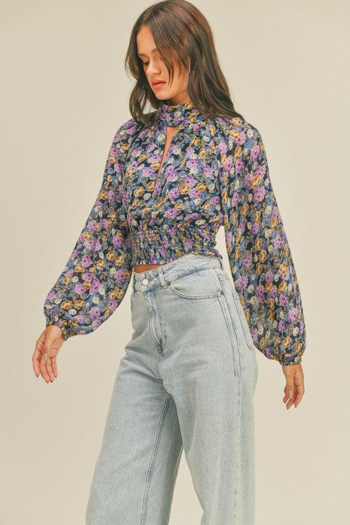 Smocked Waist Open Back Choker Top - Random Hippie