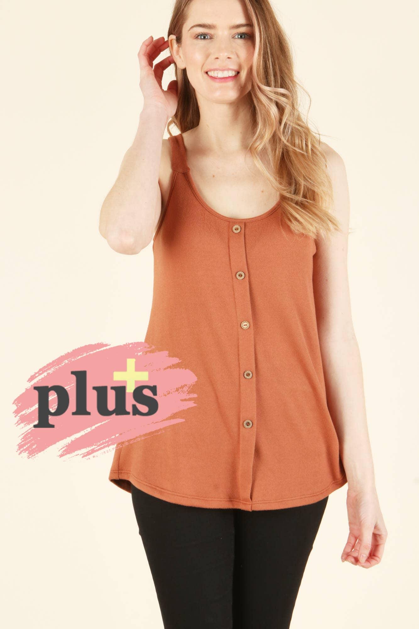 Soft Button Detail Tank Top - Random Hippie