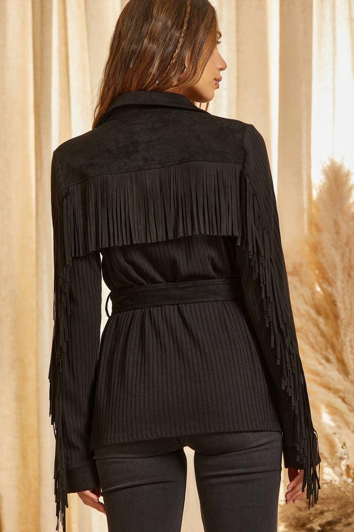 Suede Jacket with Fringe - Random Hippie