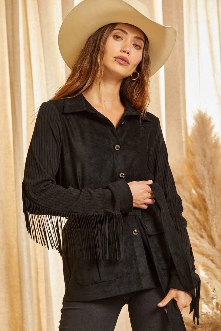 Suede Jacket with Fringe - Random Hippie
