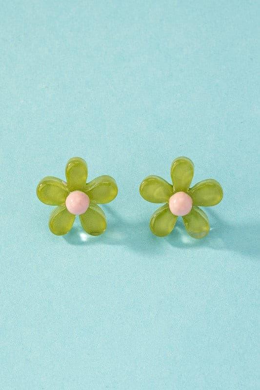 Transparent Flower Stud Earrings - Random Hippie
