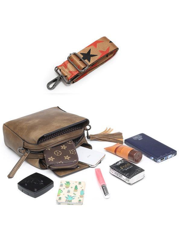 Triple Pocket Crossbody Purse.