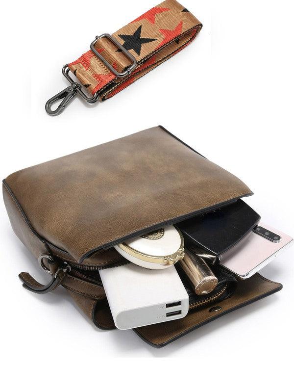 Triple Pocket Crossbody Purse.