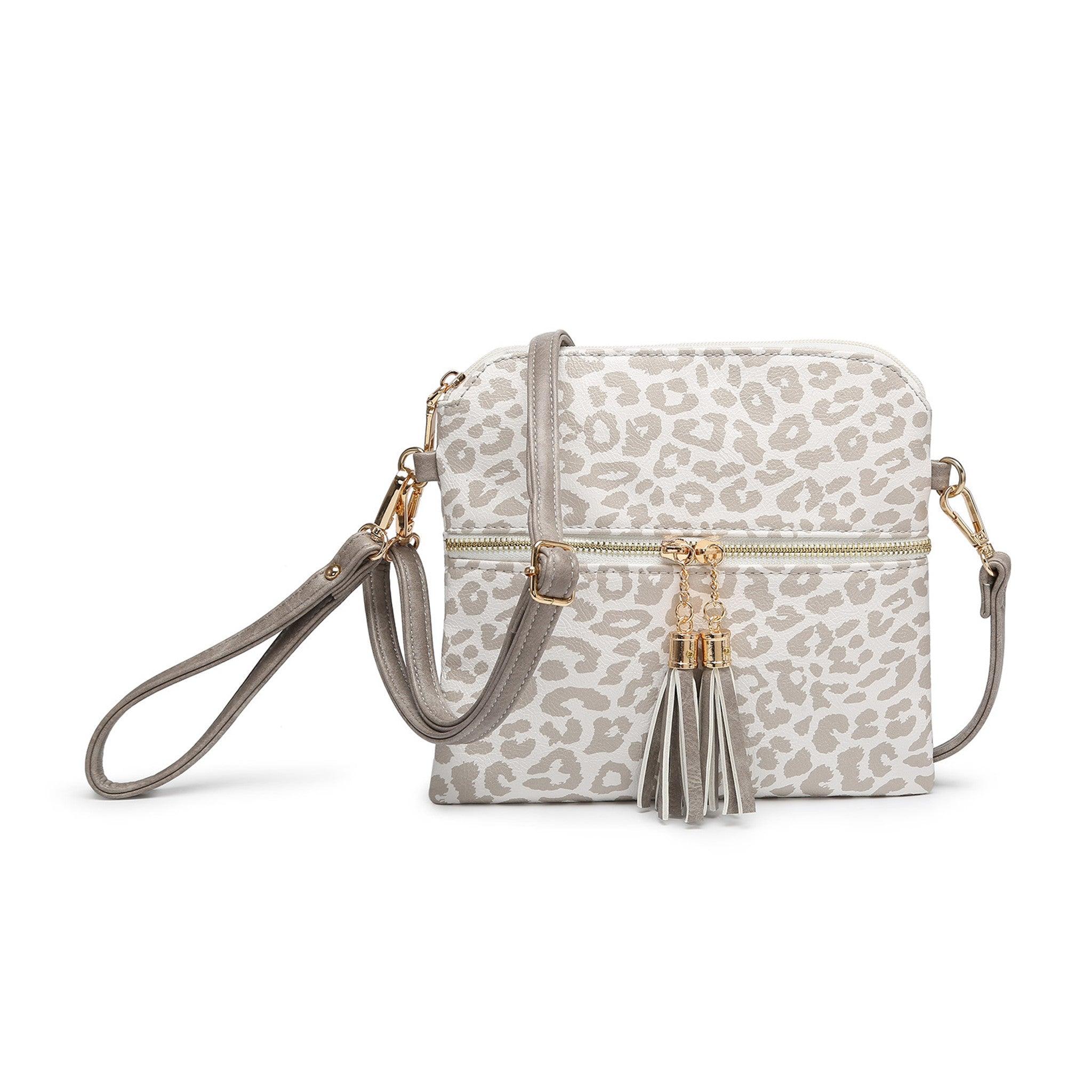 Two-Tone Crossbody Bag with Tassels.