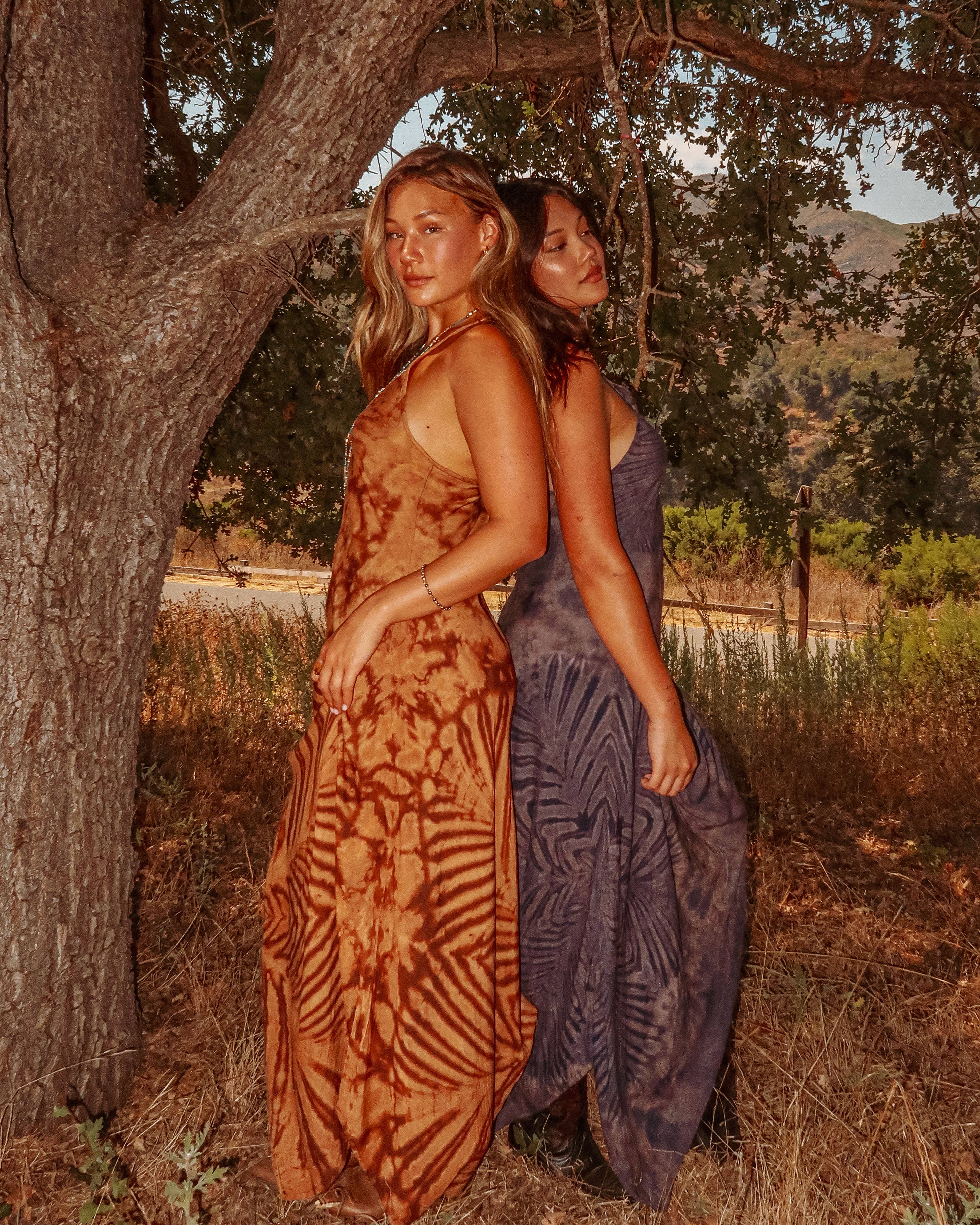 Hippie Boho Maxi Flowy Tie Dye Dress