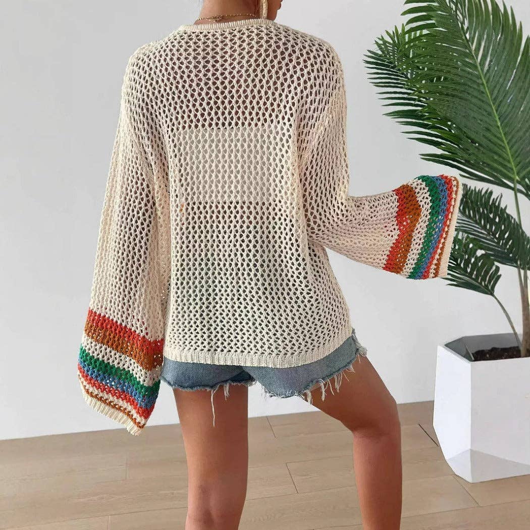 Crosa - Bohemian Rainbow Crochet Cardigan