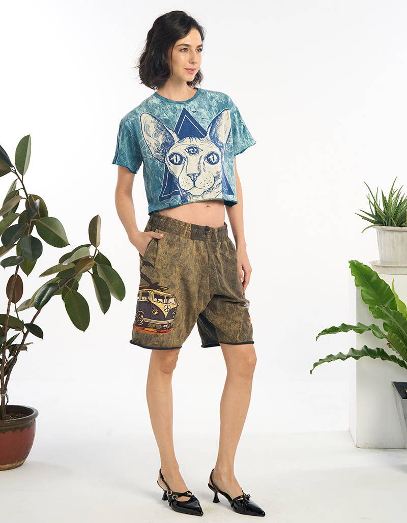 Cat Face Crop Top