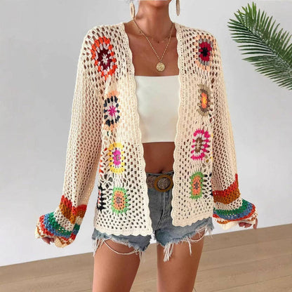 Crosa - Bohemian Rainbow Crochet Cardigan