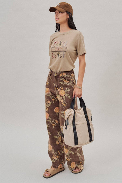 Vintage Botanical High-Rise Wide Leg Denim