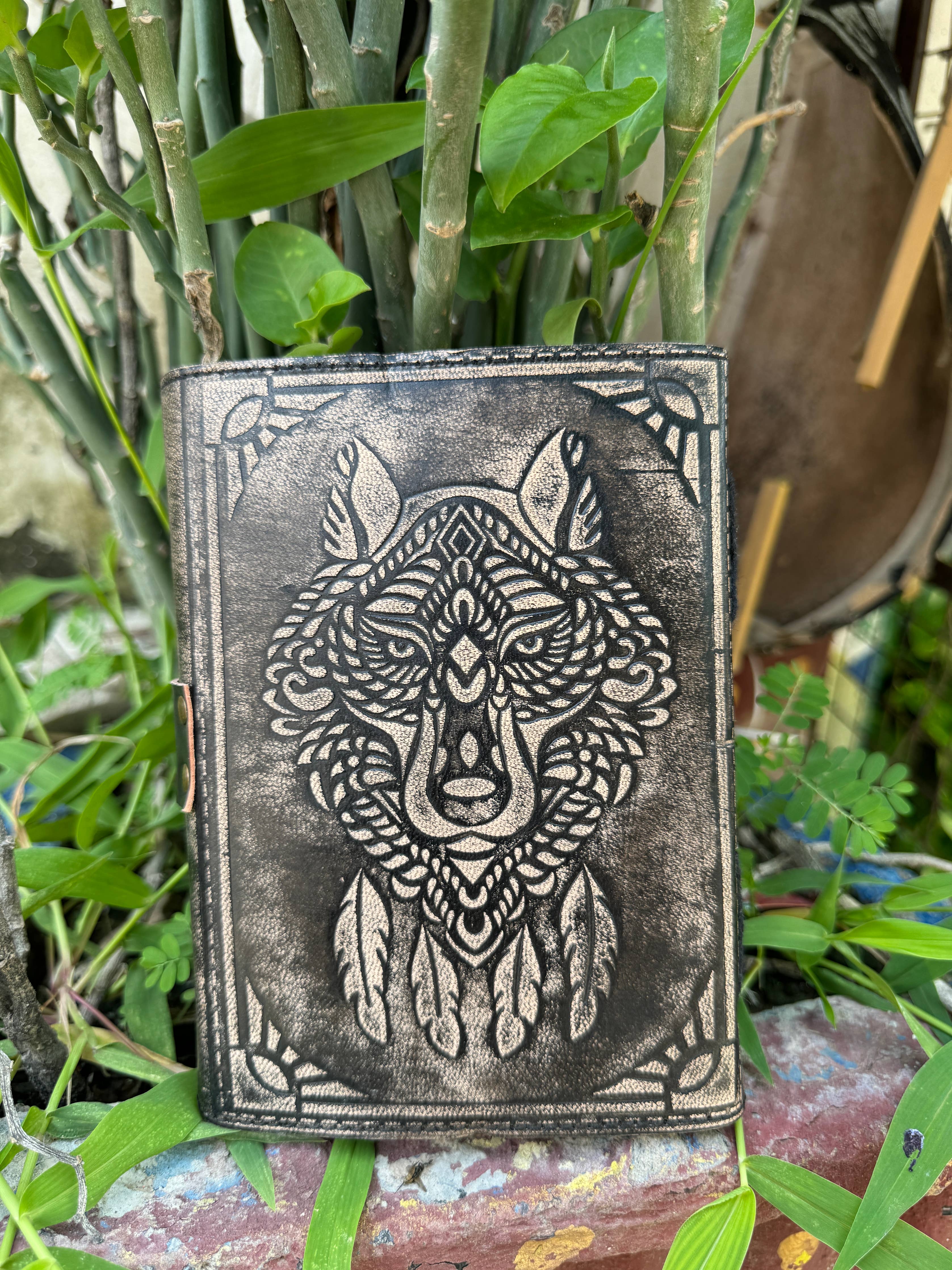 Wolf Embossed Leather Journal