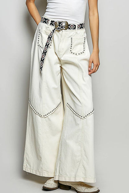 Vintage Elastic Band High Rise Wide Pants