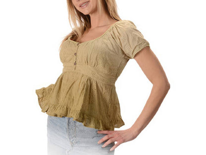 Cotton Eyelit Dip Dye Sweetheart Blouse