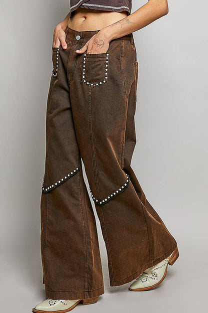 Vintage Elastic Band High Rise Wide Pants
