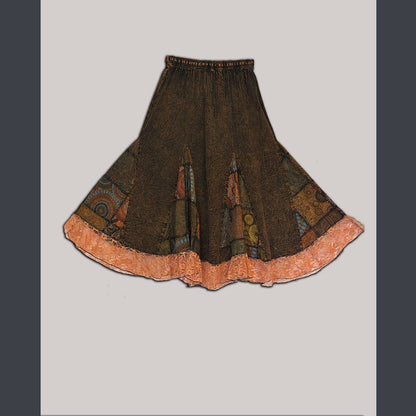 Cotton &amp; Patchwork Skirt with lace