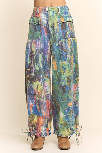 PRINTED DENIM PANT