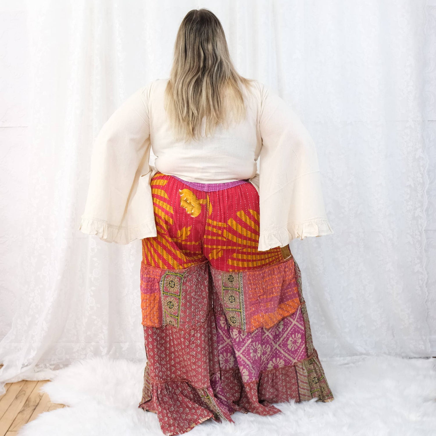 Kantha Tiered Reversible Pant with Pockets