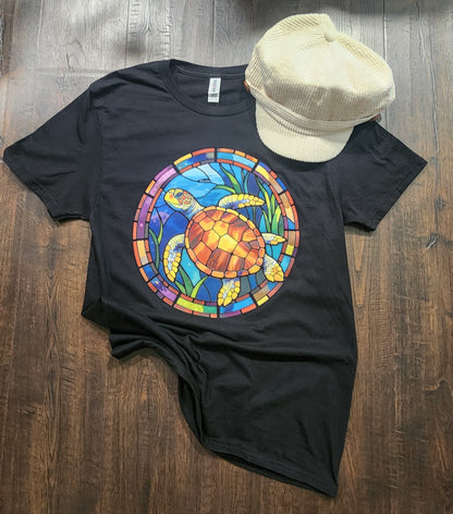 Stained Glass Turtle T-Shirt