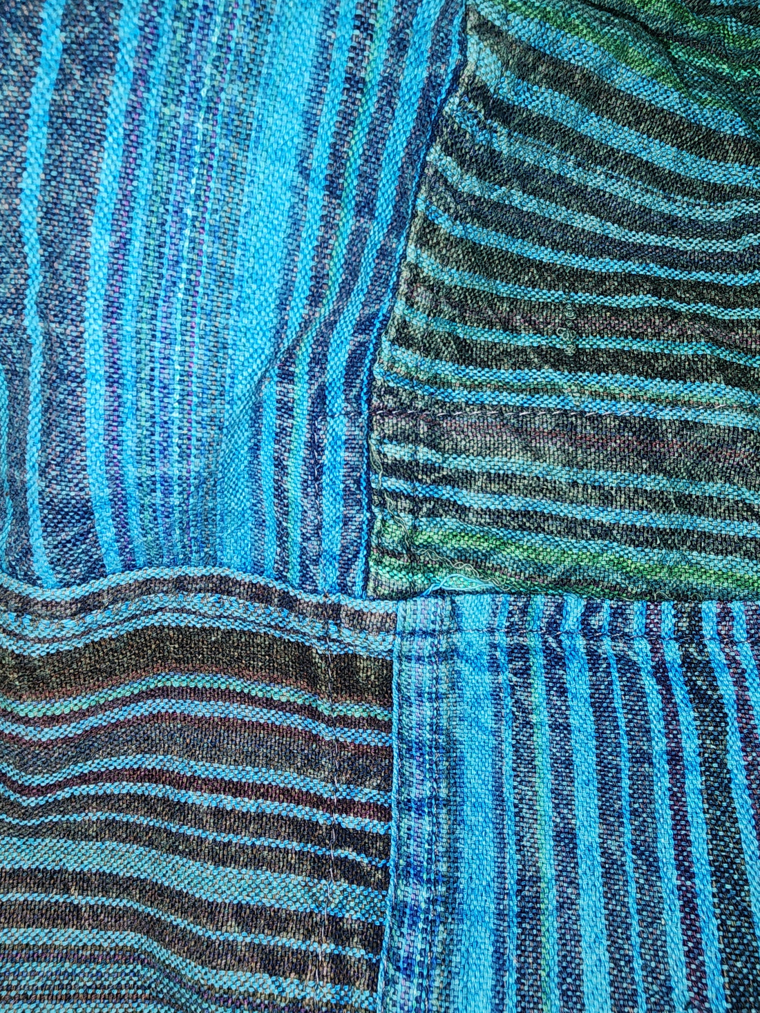 Acid Wash Striped Shorts with Pockets