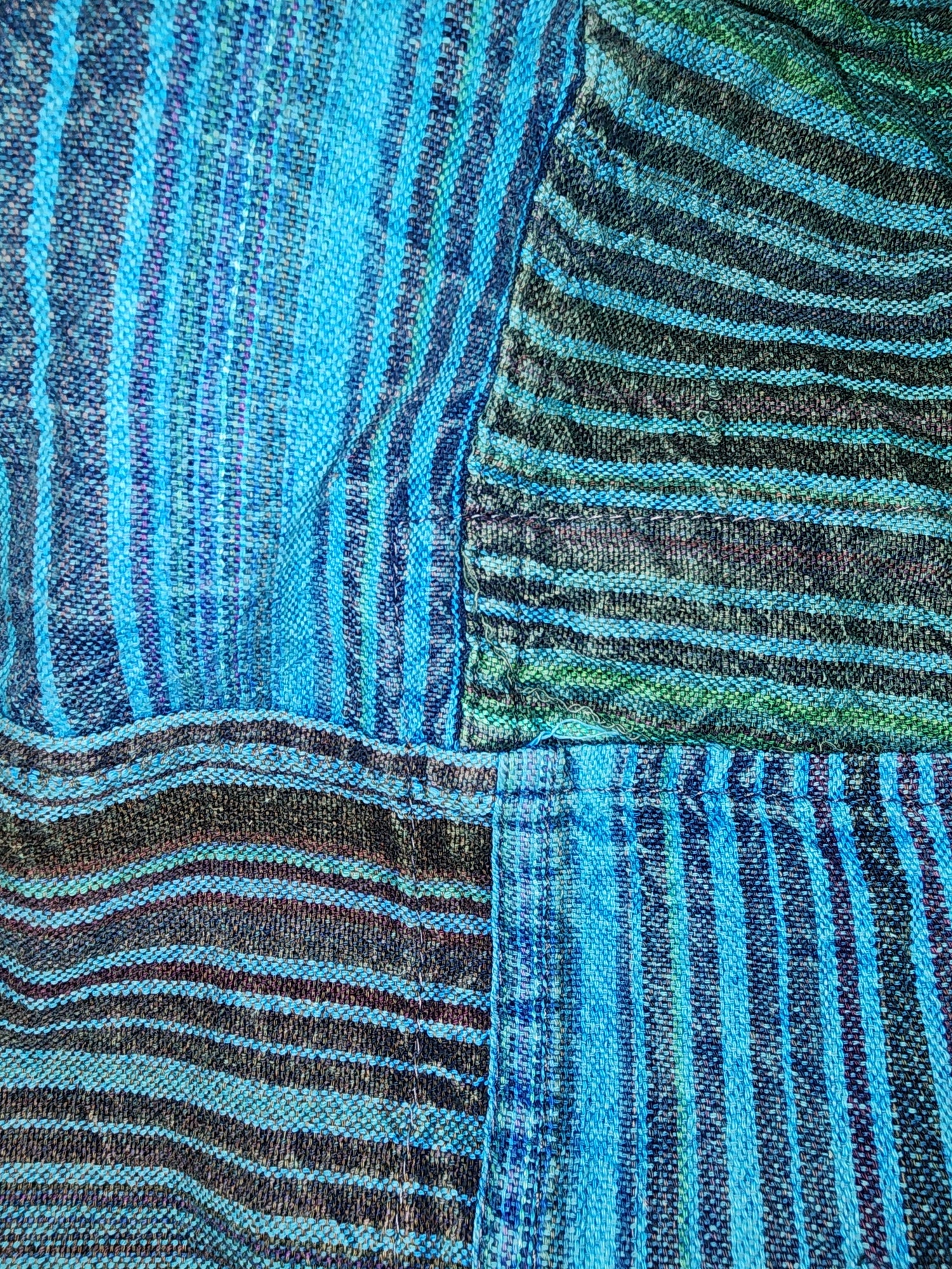 Acid Wash Striped Shorts with Pockets