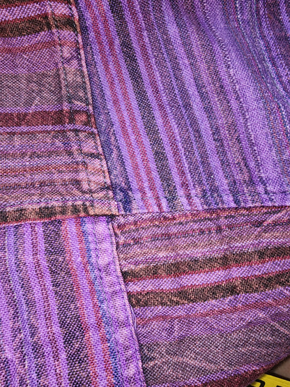 Acid Wash Striped Shorts with Pockets