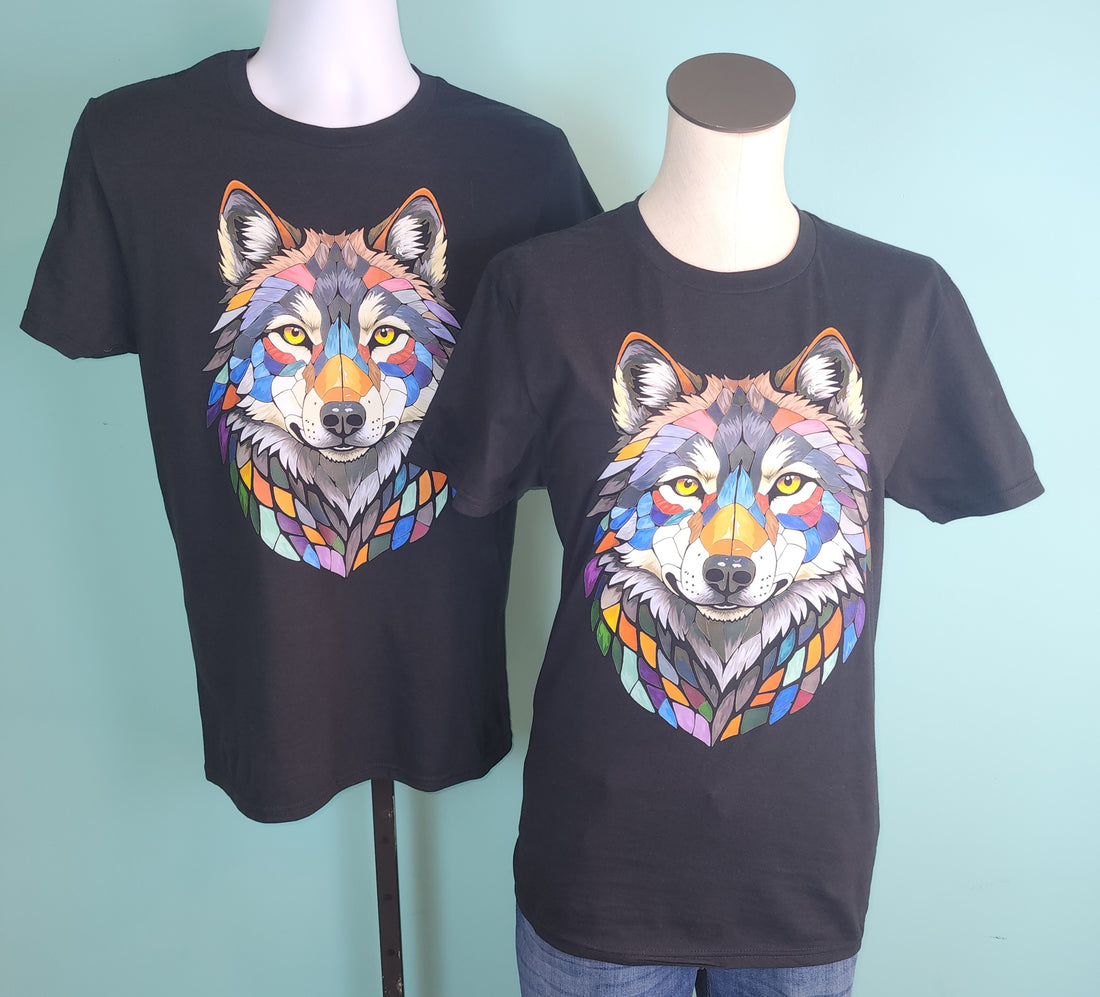Stained Glass Gray Wolf T-Shirt (Copy)