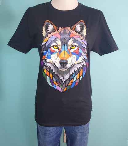 Stained Glass Gray Wolf T-Shirt (Copy)