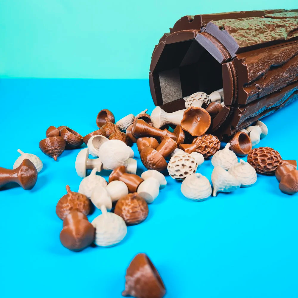 Mushroom and Acorn Forest Chess and Checkers Set