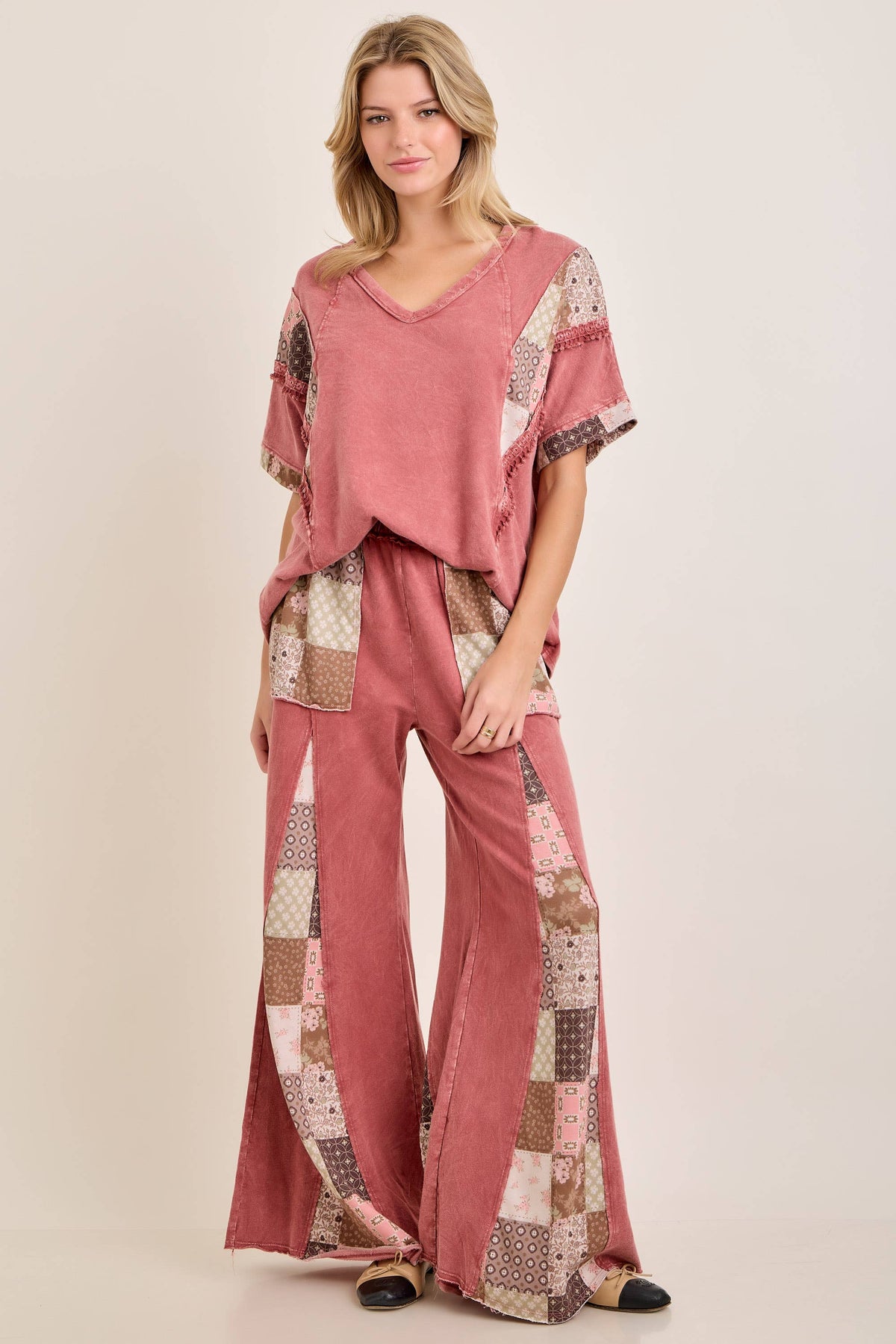 Fall Paisley patchwork Flared Pants