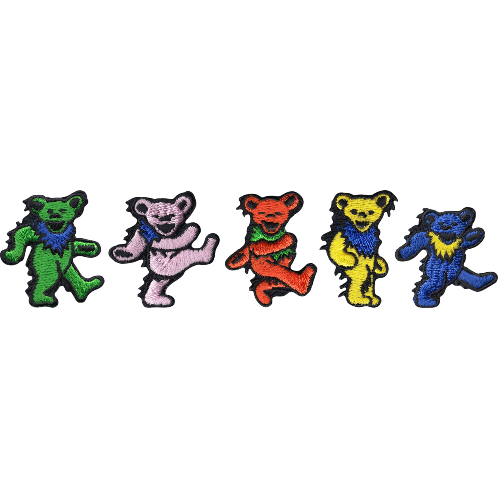 Patch Set - Grateful Dead - Five Separate 1" Jerry Bears