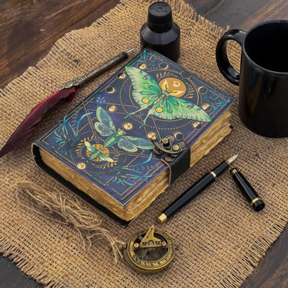 Vintage Leather Journal with Printed Cover