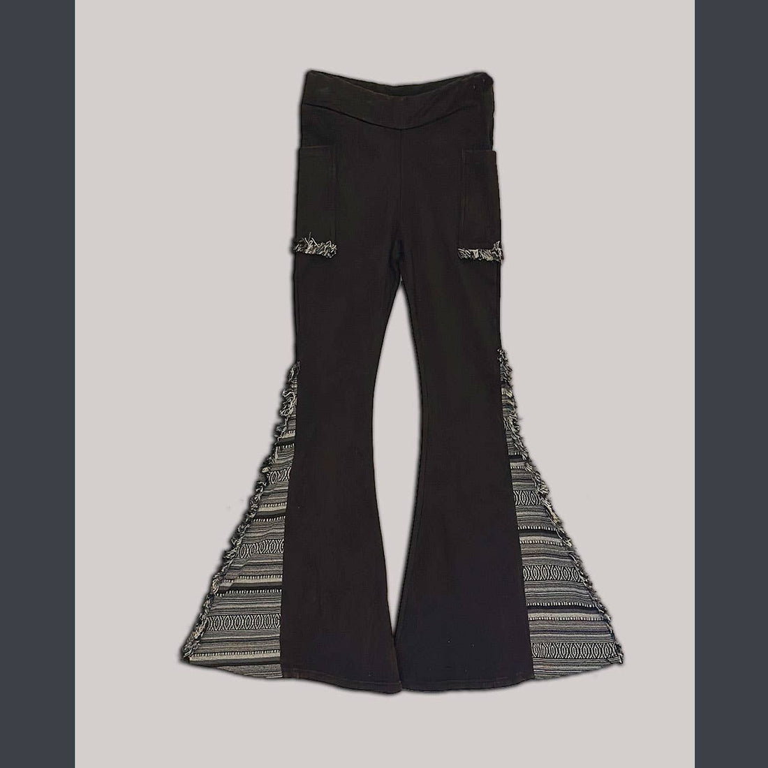 Cotton Fleece Stonewashed Pants with Gherri Trim