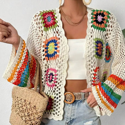 Crosa - Bohemian Rainbow Crochet Cardigan