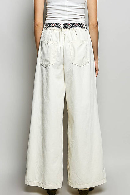 Vintage Elastic Band High Rise Wide Pants
