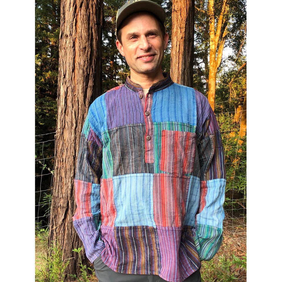 Cotton Patchwork Stonewash Men&