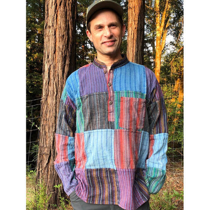 Cotton Patchwork Stonewash Men&