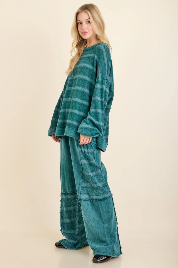 Mineral Washed Textured Pants