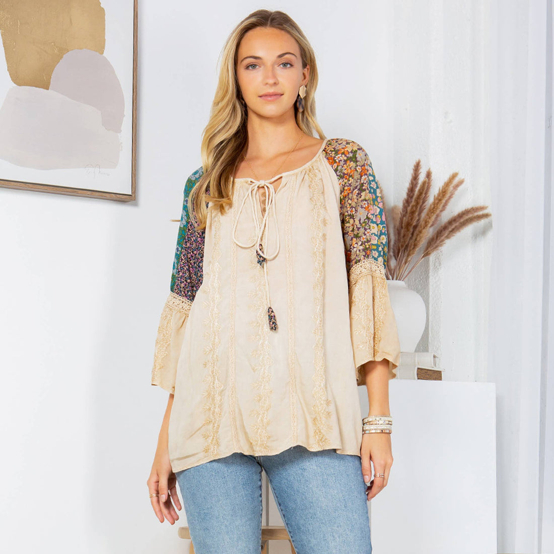 Enchanting Whimsy Rayon Peasant Top