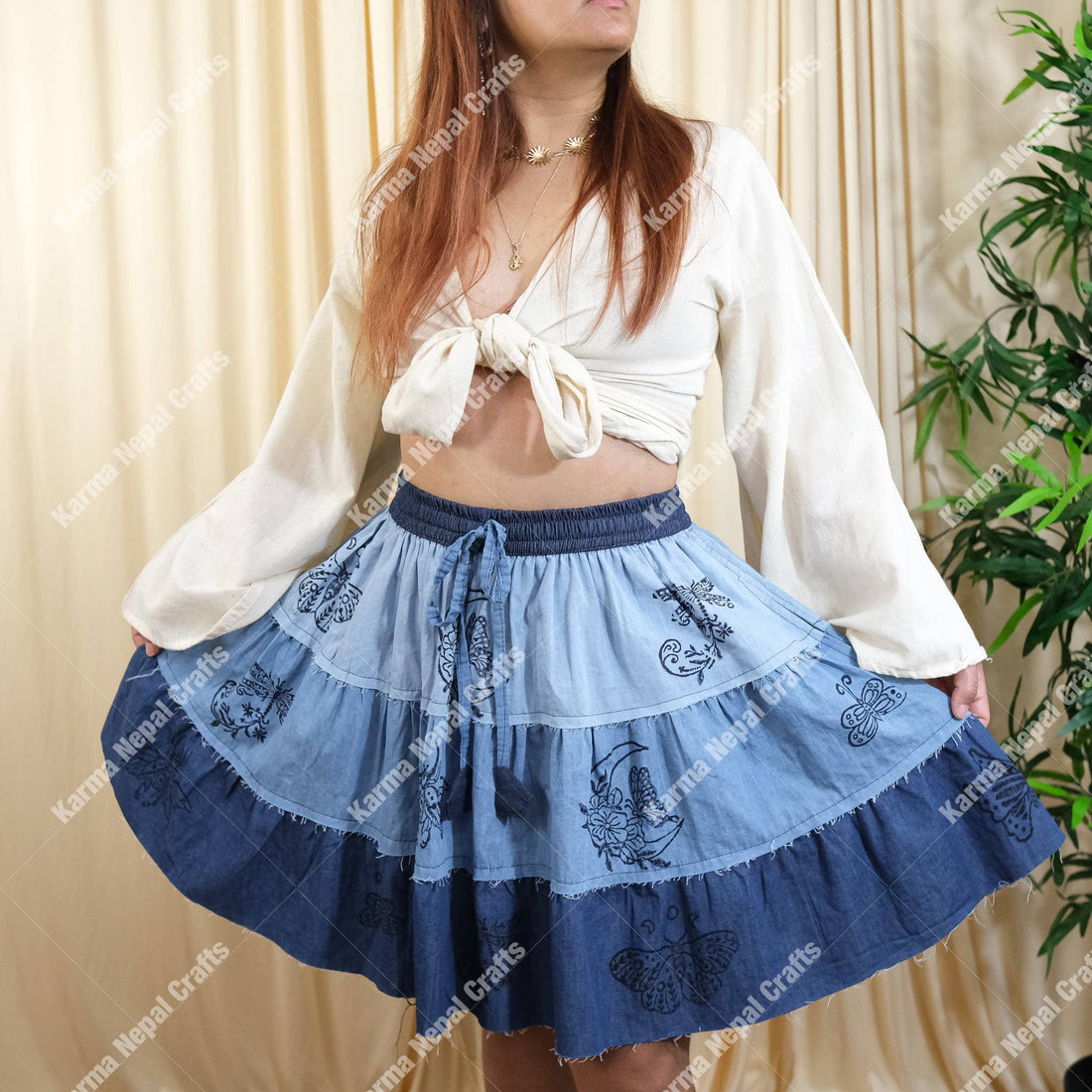 Patchwork Mini Skort with Pockets