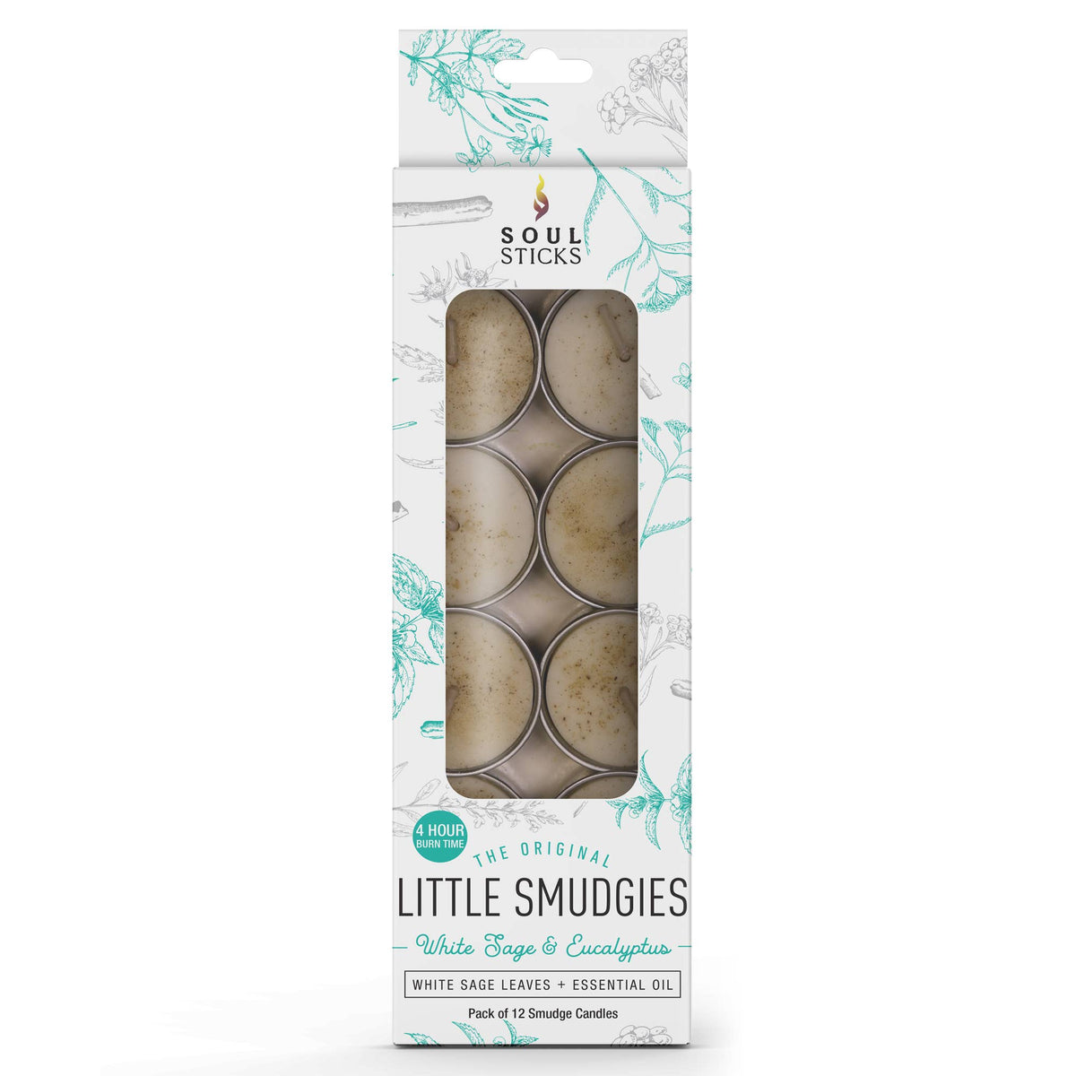 Soy Smudge Candle, Sage &amp; Eucalyptus - Smudgies (12 pk.)