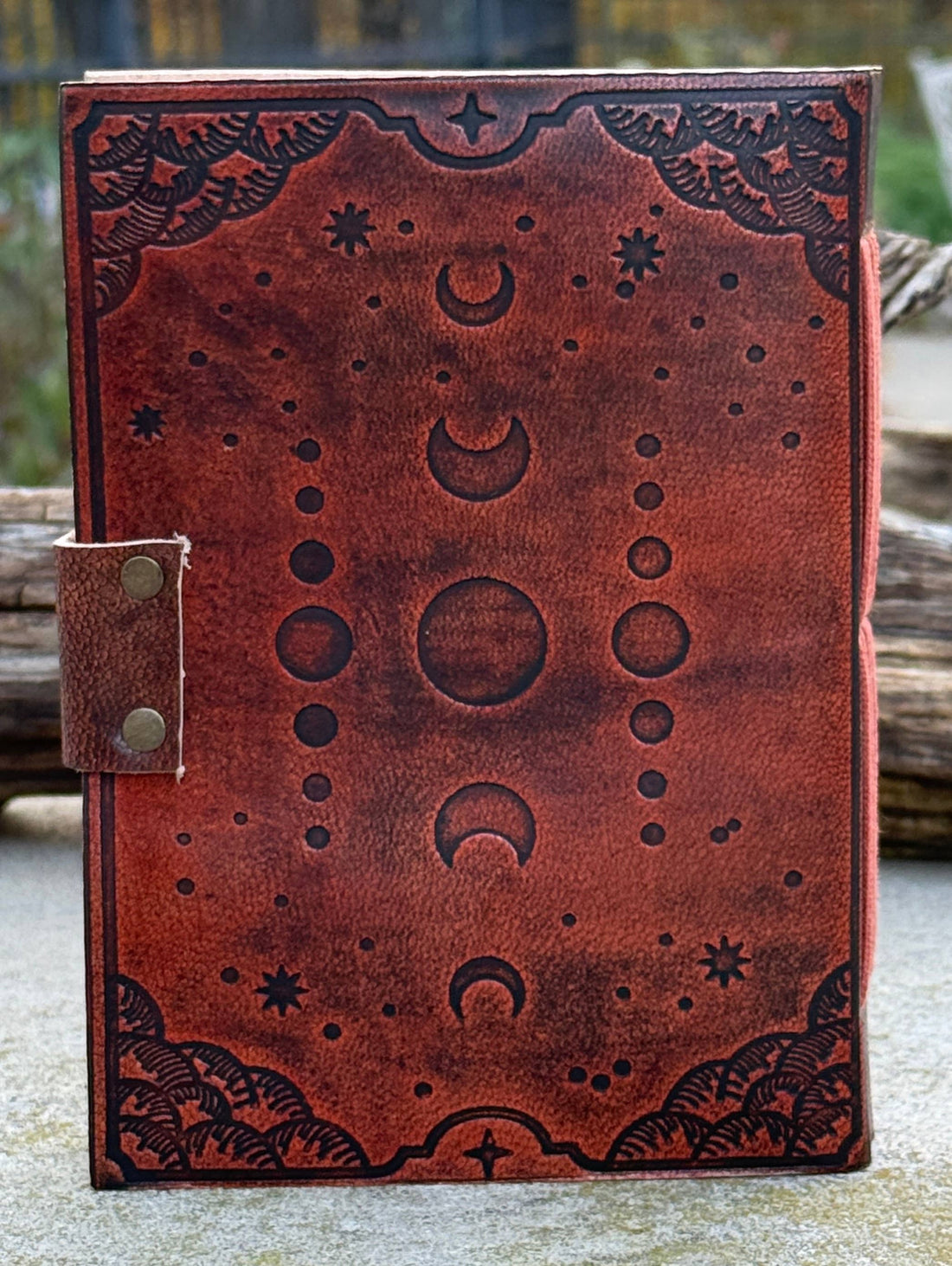 Moon Phase Leather Handmade Journal