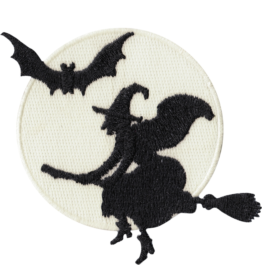 Patch - Witch - With Bat In Front Of GLOW IN THE DARK Moon