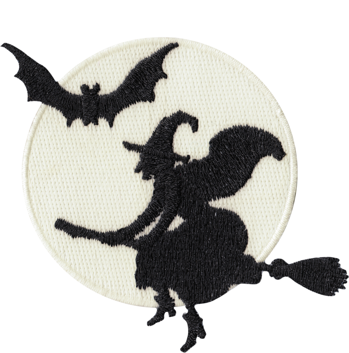 Patch - Witch - With Bat In Front Of GLOW IN THE DARK Moon