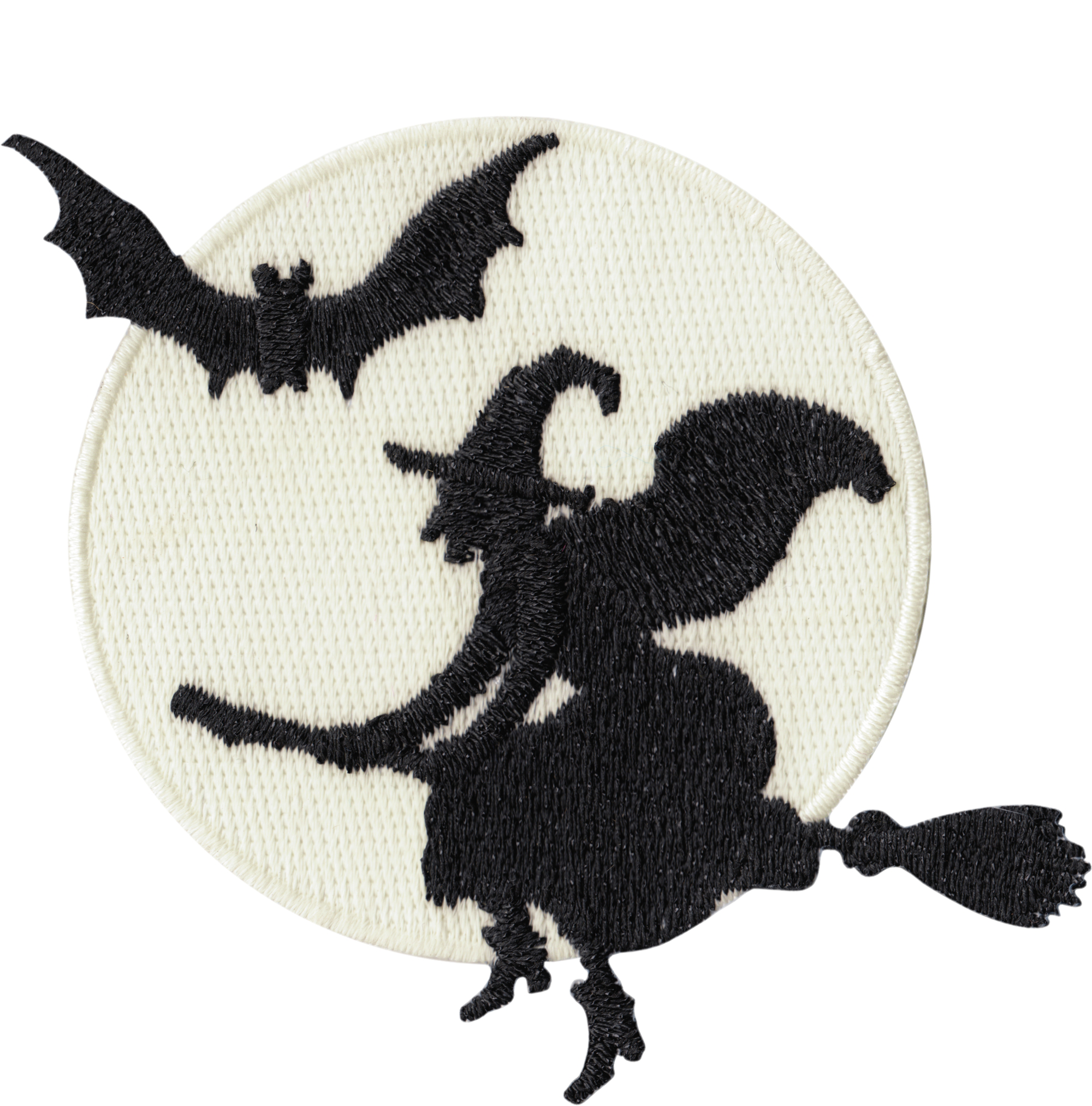 Patch - Witch - With Bat In Front Of GLOW IN THE DARK Moon