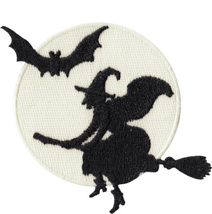 Patch - Witch - With Bat In Front Of GLOW IN THE DARK Moon