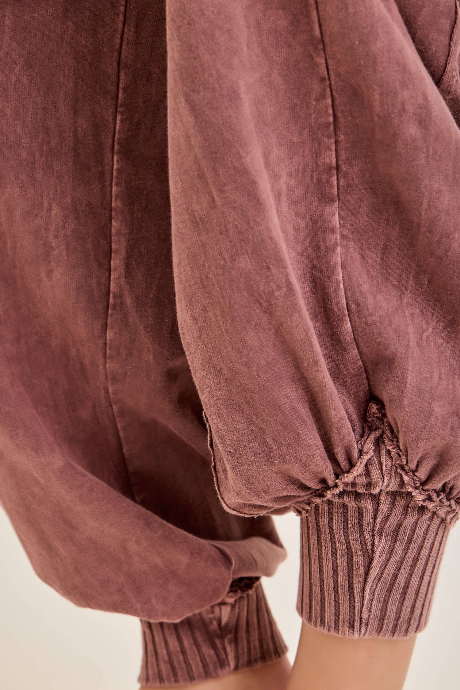 Zen Mineral Washed Ribbed Lounge Balloon Pants