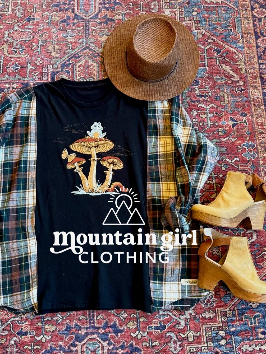Upcycled Plaid Hybrid Graphic Tees