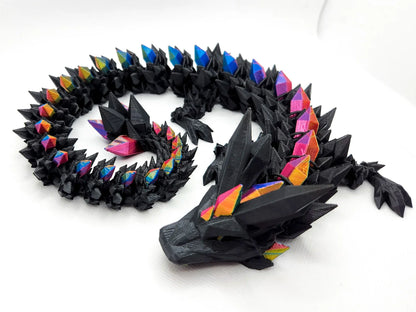 Black and Shiny Rainbow Adult Crystal Dragon