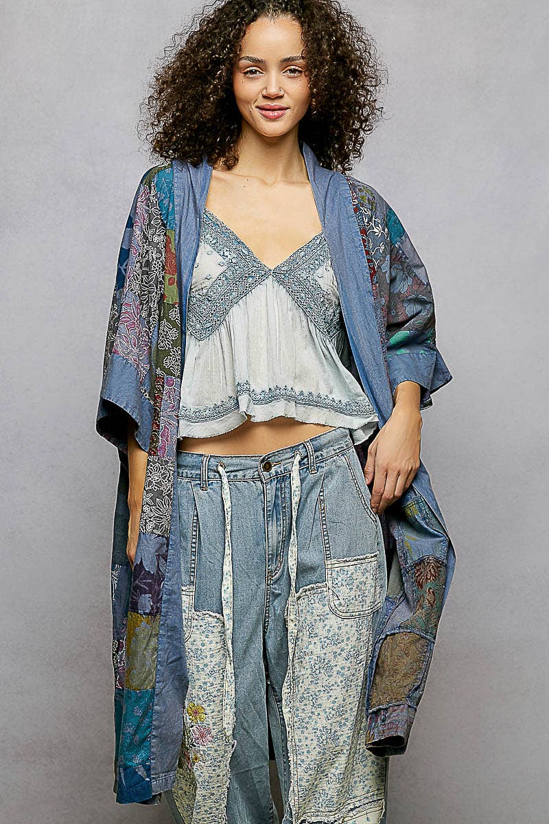 Long Sleeve Patch Vintage Cardigan