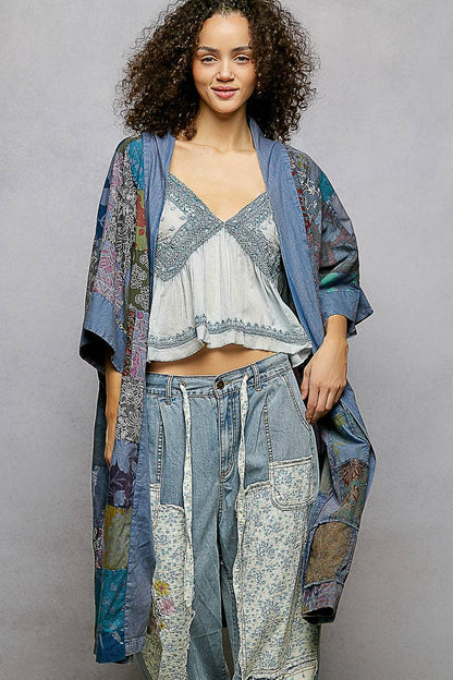 Long Sleeve Patch Vintage Cardigan