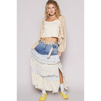 Floral Print Woven Ruffle Skirt